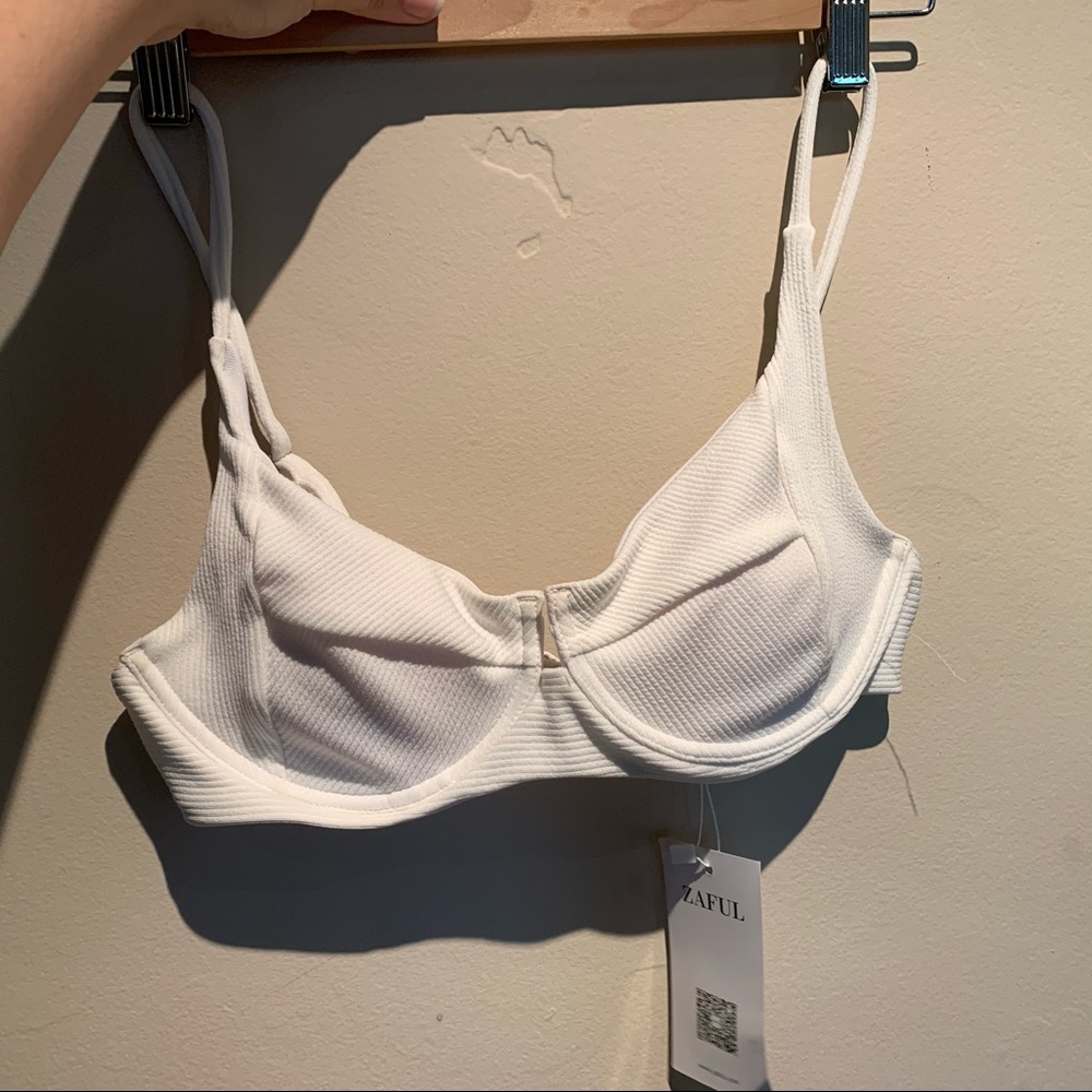 White Zaful Swim Top